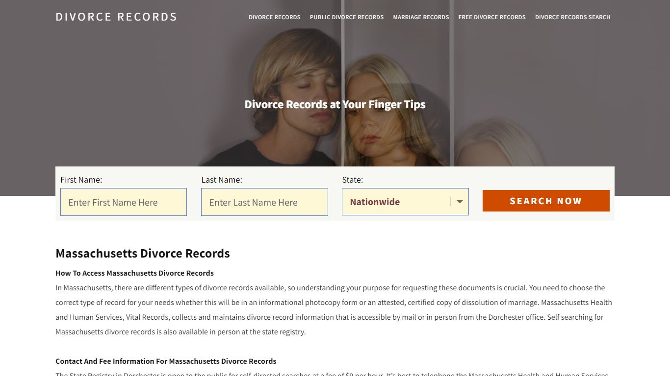 Massachusetts Divorce Records | Enter Name & Search ...